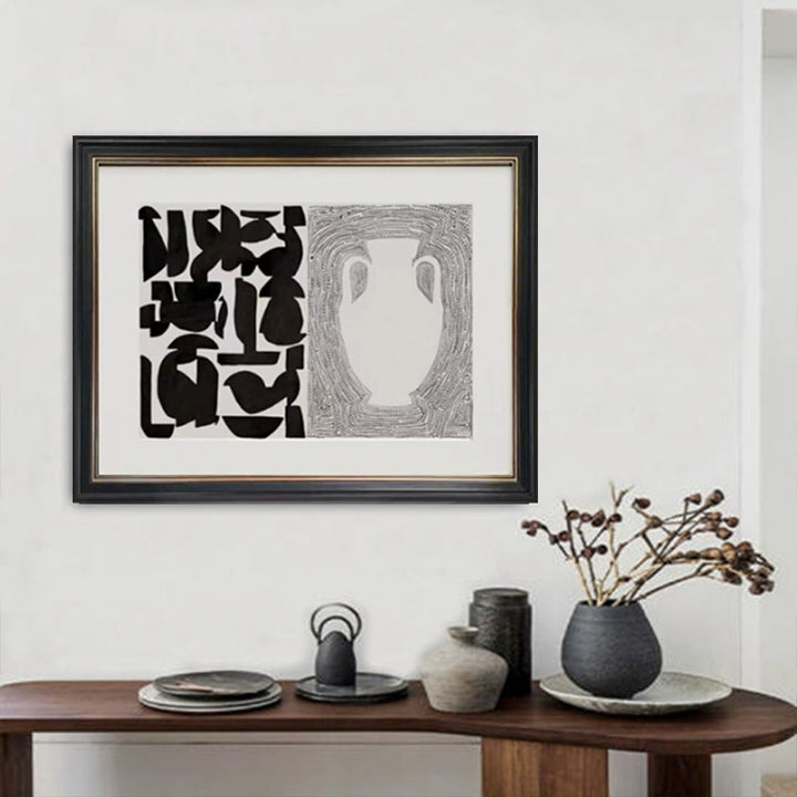 Gekaderde Abstracte Calligrafische Kunstwerk