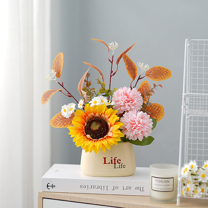 Decoratieve Pot met Nep Bloemarrangement