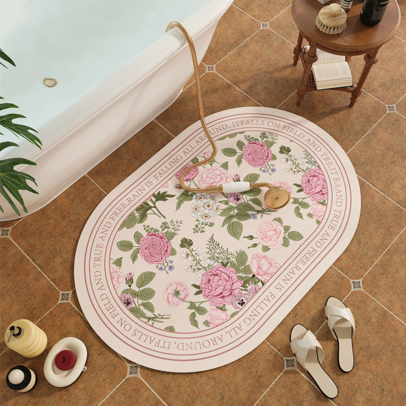 Decoratieve Bloemenprint Badmat