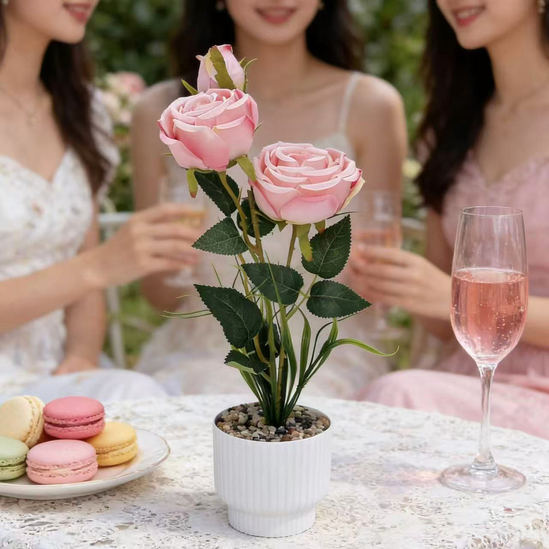 Elegante kunstmatige rozenboeket voor thuisdecoratie display
