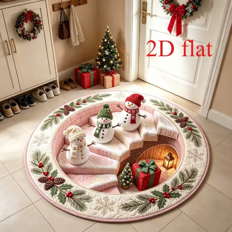 3D Feestdagen Thema Ronde Tapijt