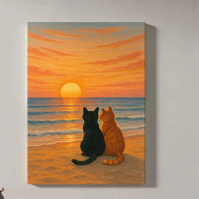 Artistiek Kat-Thema Canvas Wanddecoratie