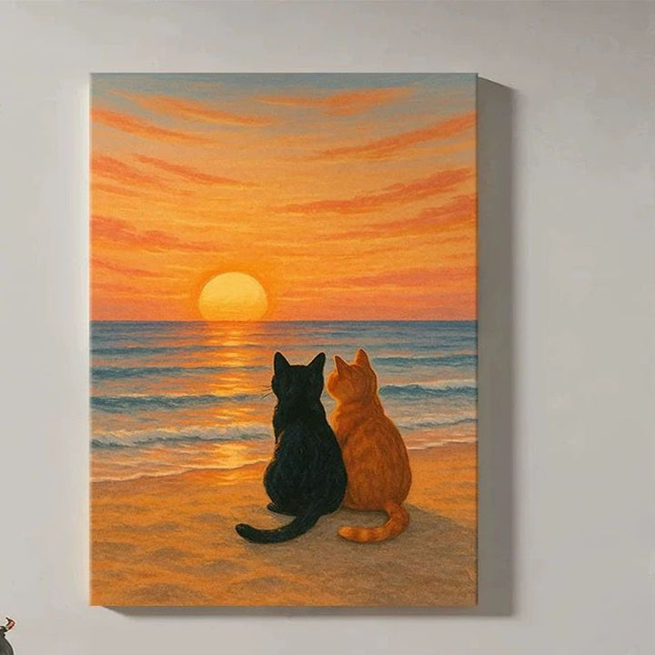 Artistiek Kat-Thema Canvas Wanddecoratie