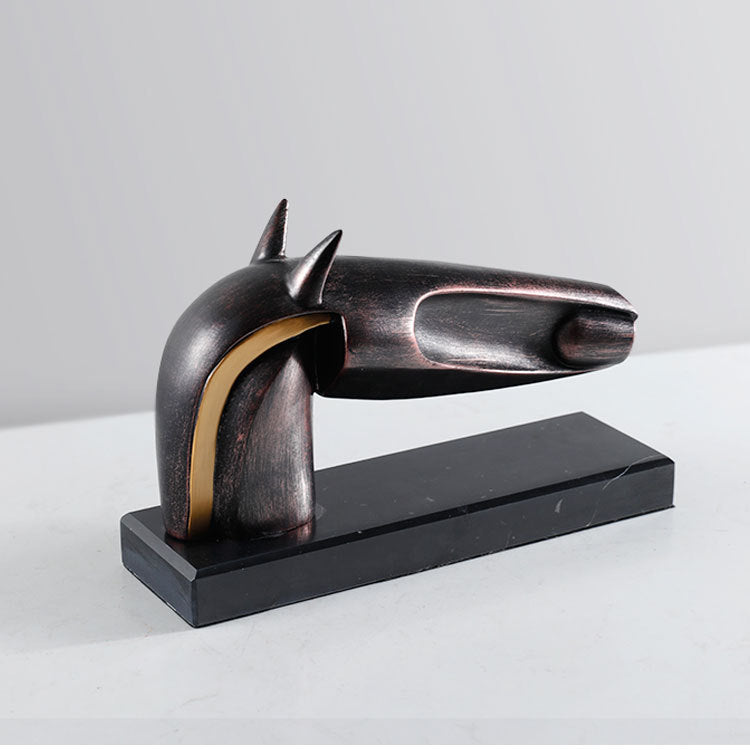 Abstracte Paardenhoofd Sculptuur