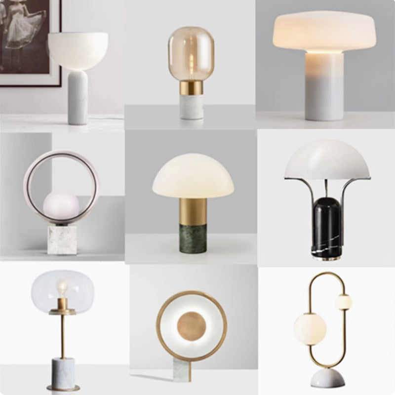 Moderne Artistieke Tafellamp met Marmeren Basis