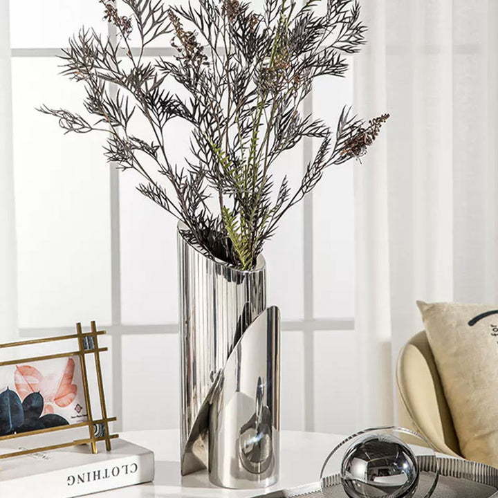 Sculpturaal Metallic Decoratieve Vaas