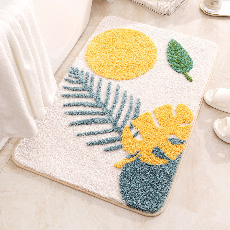 Zachte Pluche Blad-Design Badmat