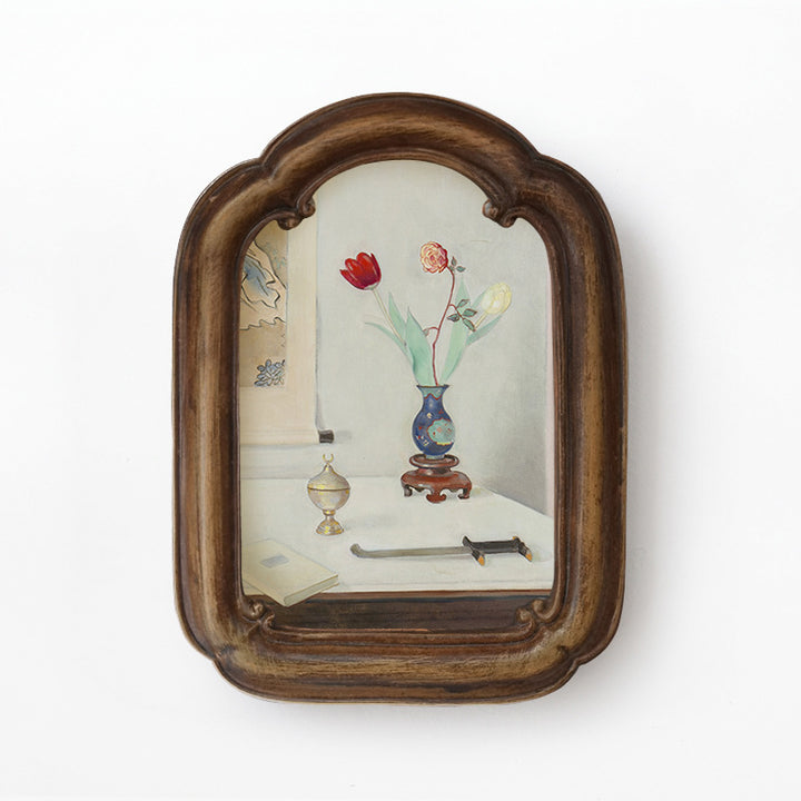 Decoratieve Gecadreerde Bloemstilleven Kunstwerk