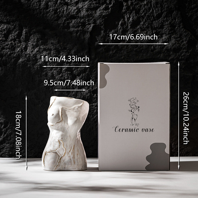 Handgemaakte vrouwelijke torso keramische vaas sculptuur
