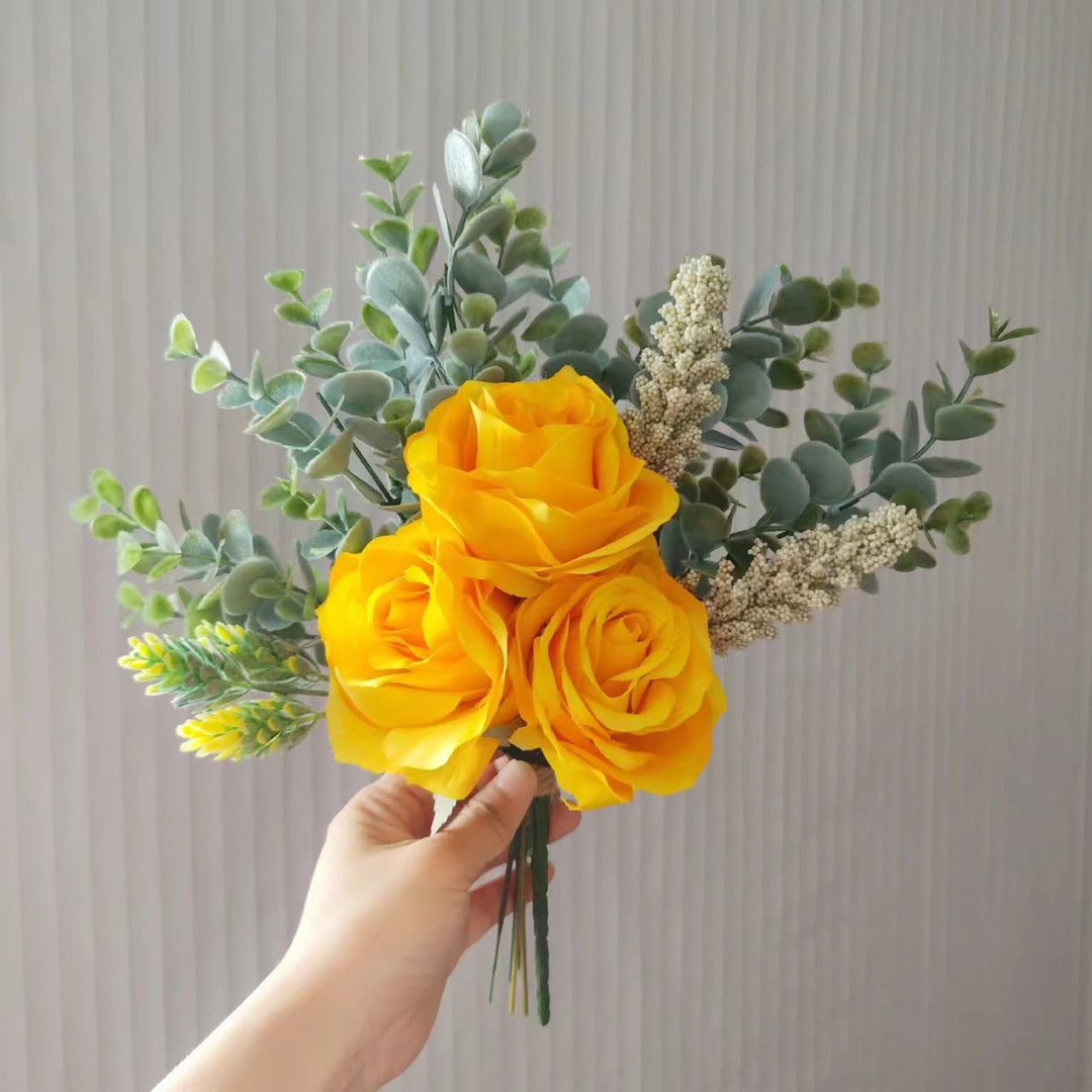 Levensechte Gele Rozen Boeket Arrangement