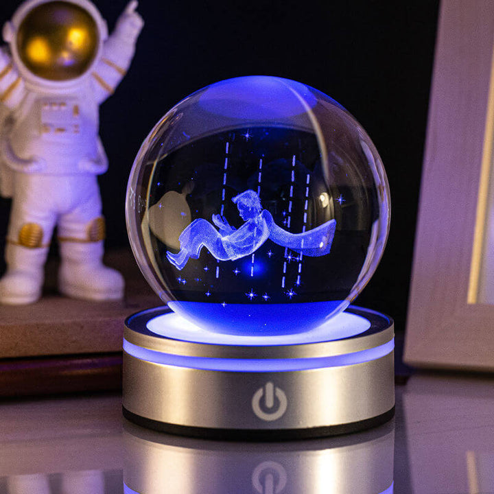 Kreative 3D Binnenhoutsnijwerk Luminous Crystal Ball Kleurrijke Verloop Kleine Nachtlamp Thuis Decoratie Cadeaukeuze