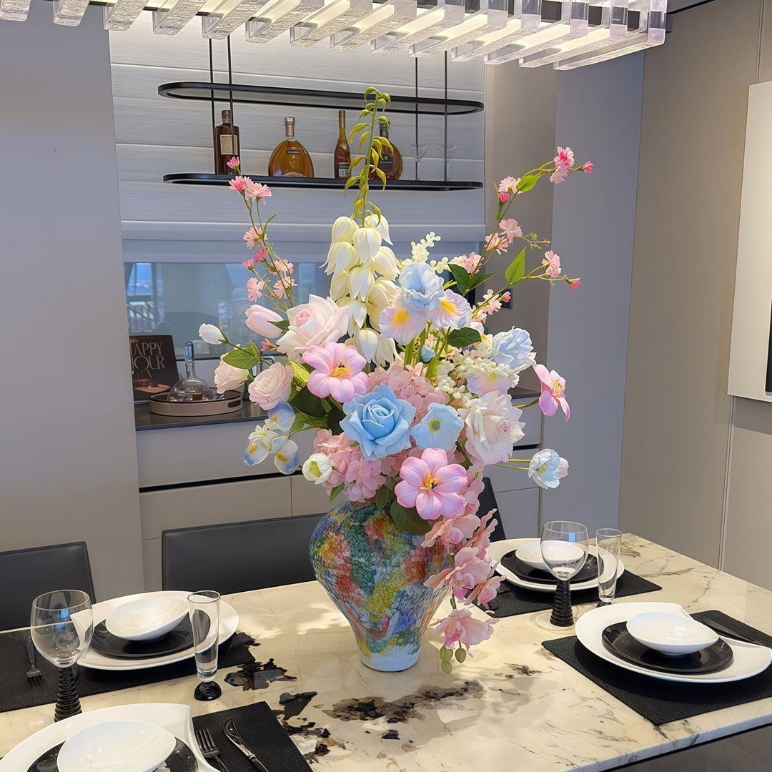 Levensechte Bloemenboeket met Gemengde Bloemen en Loof