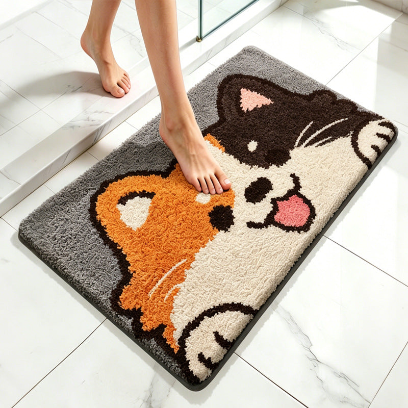 Speelse Kat Ontwerp Badmat