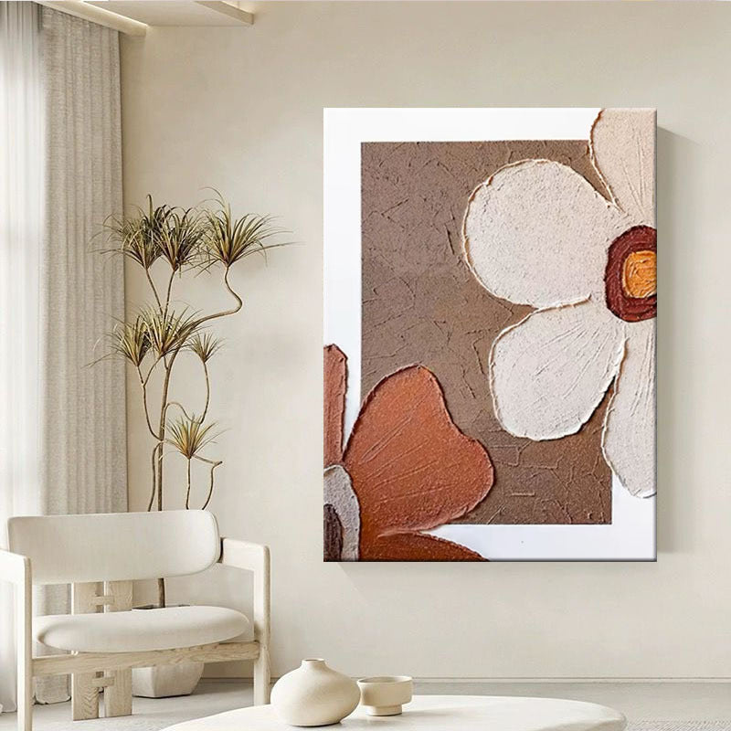 Textured Floral Canvas Muurdecoratie