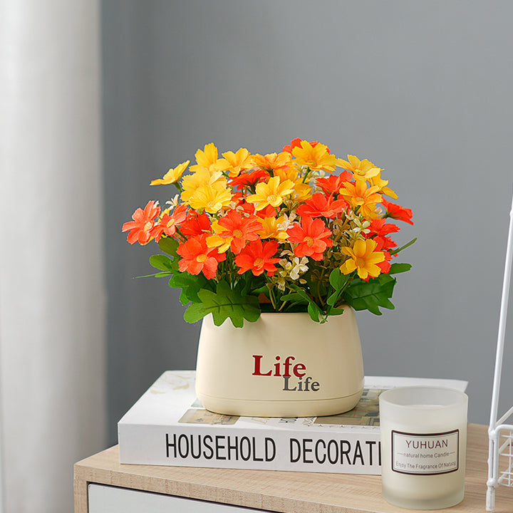 Decoratieve Pot met Nep Bloemarrangement