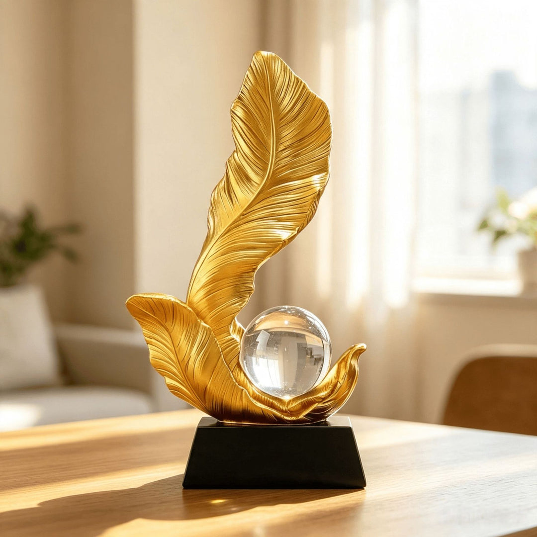 Decoratieve Gouden Blad Sculptuur voor Huishouddecoratie