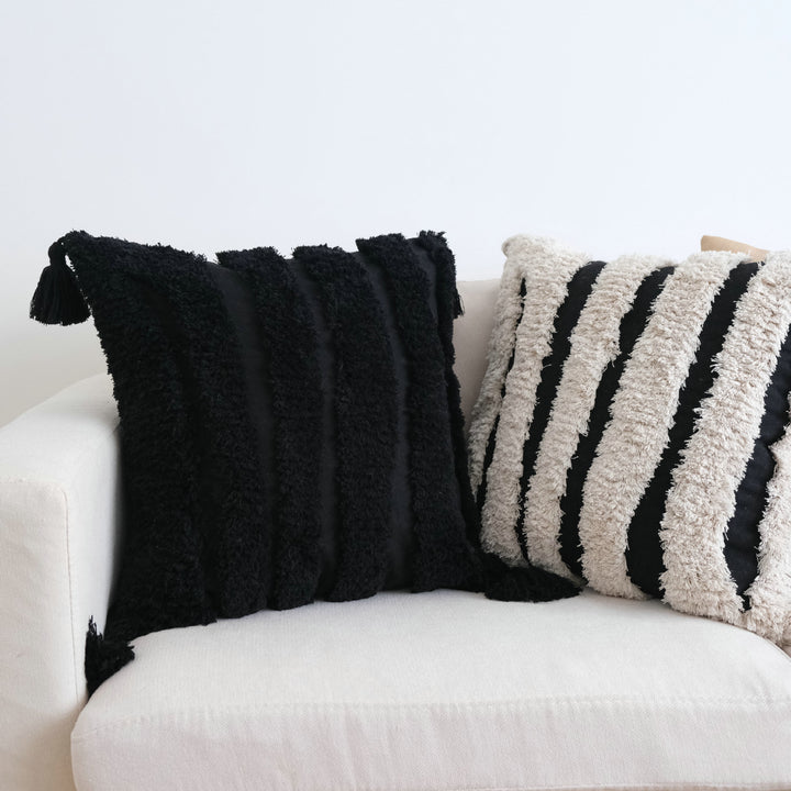 Getextureerde Franje Accent Kussen voor Woondecoratie