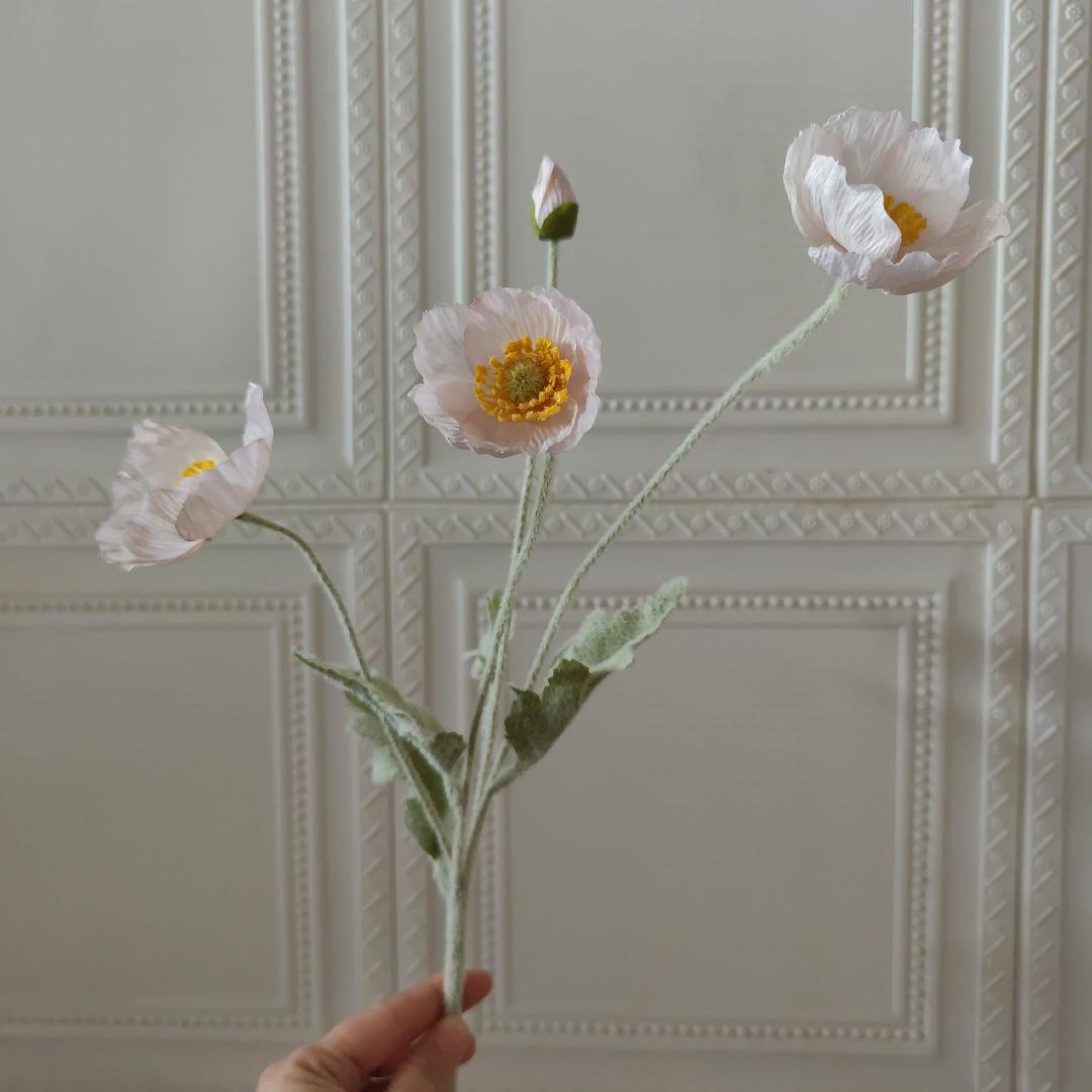 Levensechte Zijde Papaver Bloemsteel