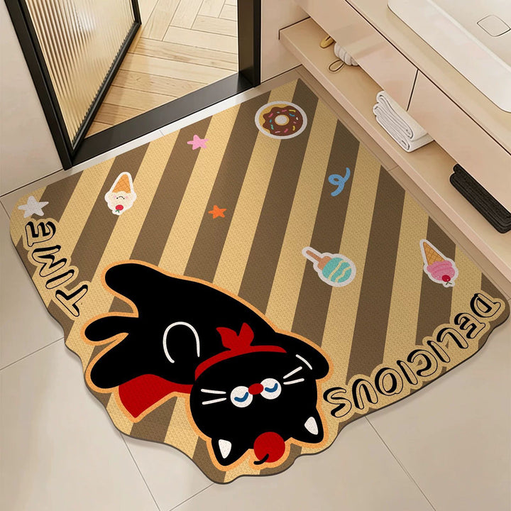 Speelse Cartoon Kat-Thema Badmat