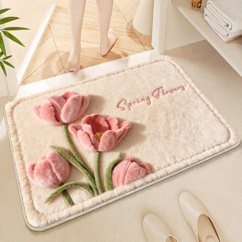 Floral Geborduurde Badmat