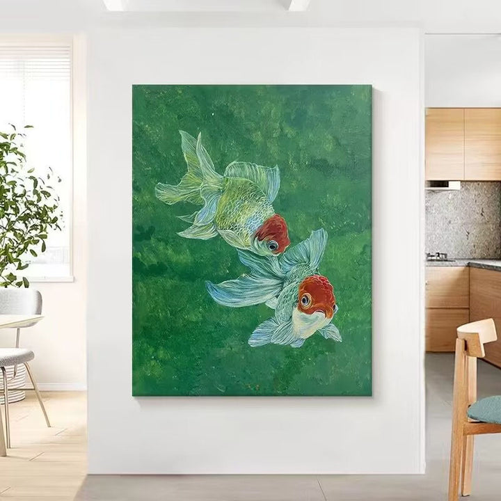 Artistieke Goudvis Canvas Wandkunst