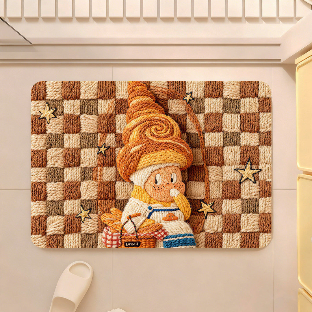Speelse Brood-Thema Badmat