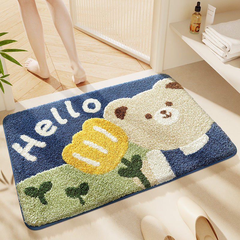 Speelse Puppy-Thema Plush Badmat