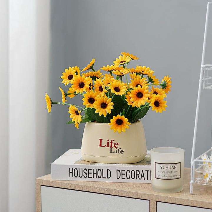 Decoratieve Pot met Nep Bloemarrangement