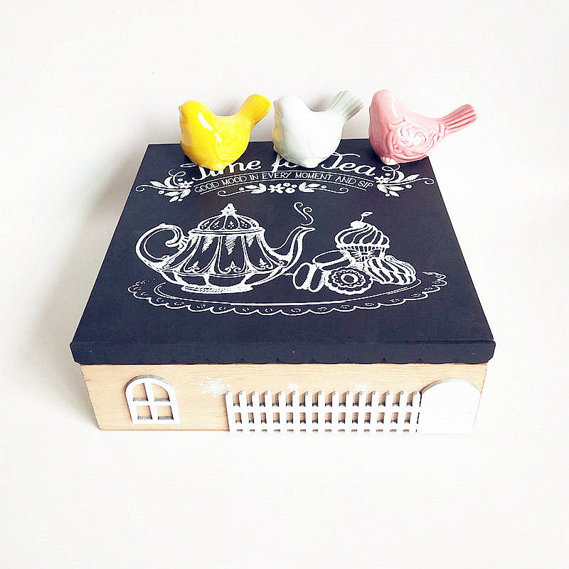 Decoratieve Houten Thee Opslagdoos