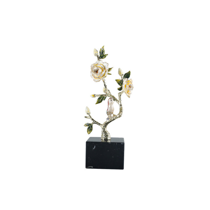 Decoratieve Vogel en Bloem Sculptuur
