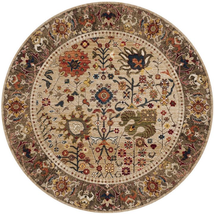 Rond Vintage Bloemen Tapijt