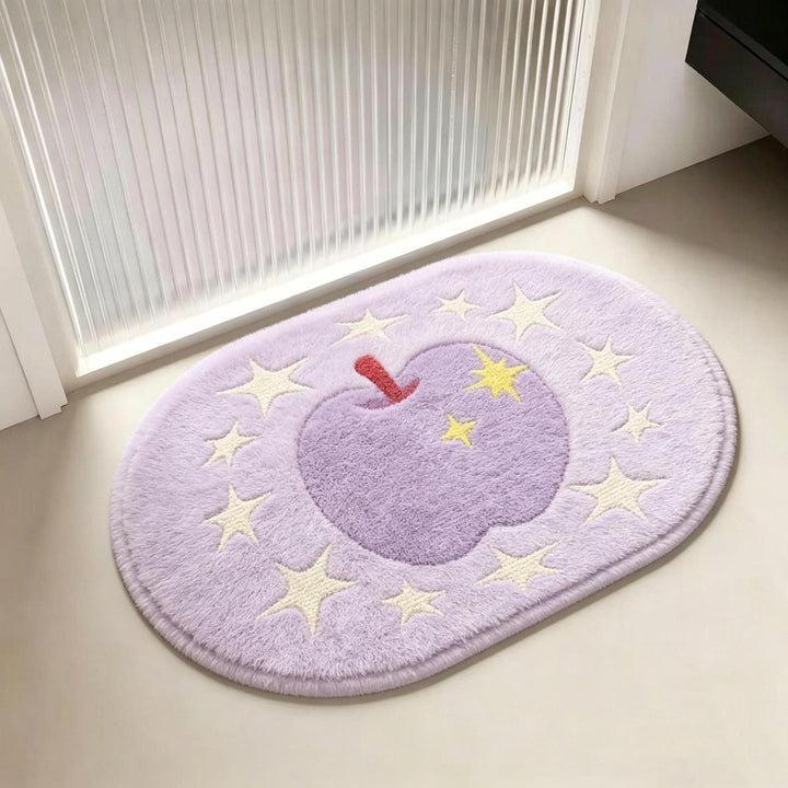 Speelse appel-thema pluchen vloerkleed