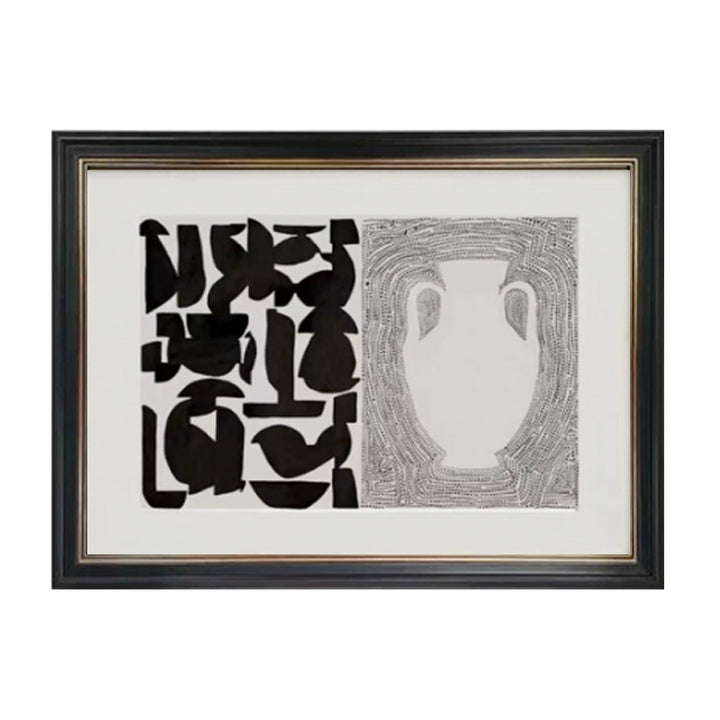 Gekaderde Abstracte Calligrafische Kunstwerk
