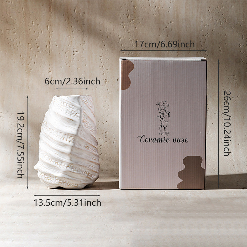 Sculpturale Schelp-Textuur Keramische Tafelvase
