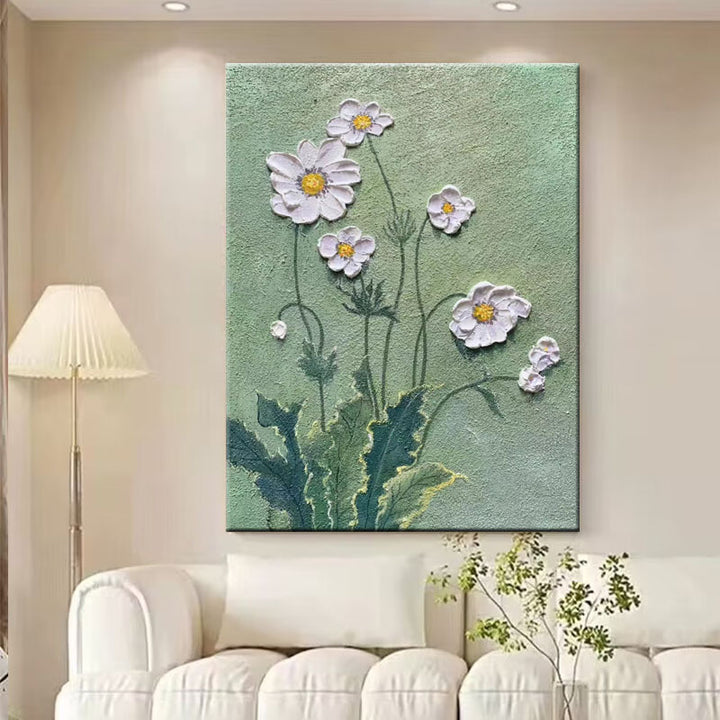 Textured Floral Relief Wanddecoratie