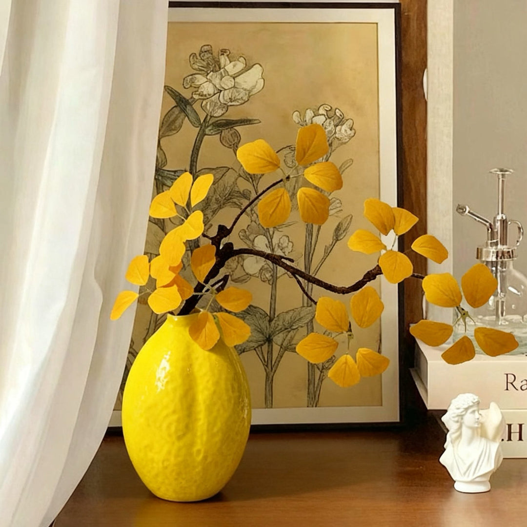 Decoratieve Citroen-Vormige Keramische Vaas voor Thuisdecoratie