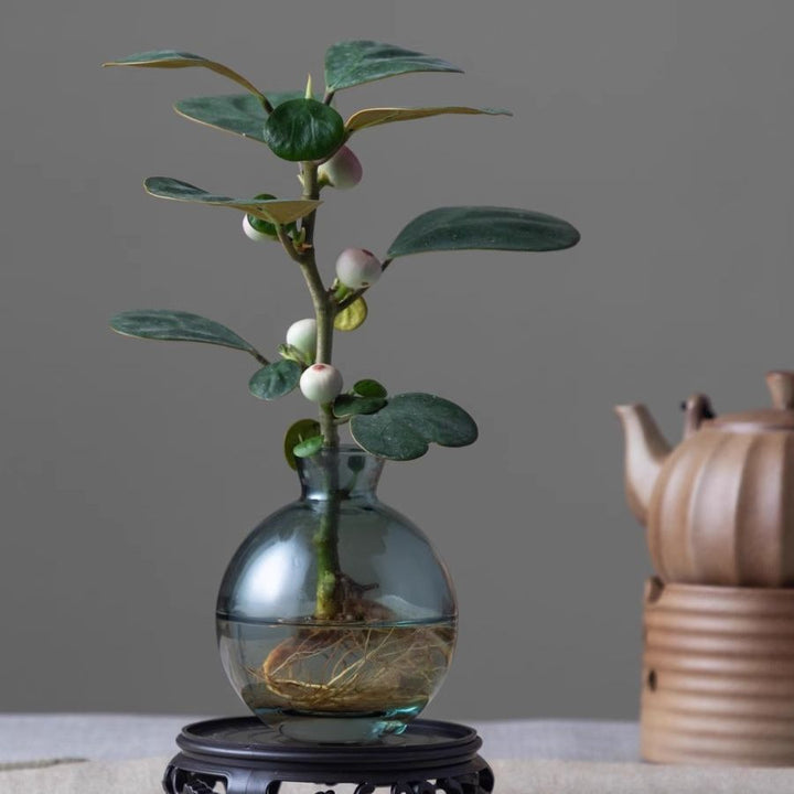 Moderne Glazen Vaas met Kunstplant
