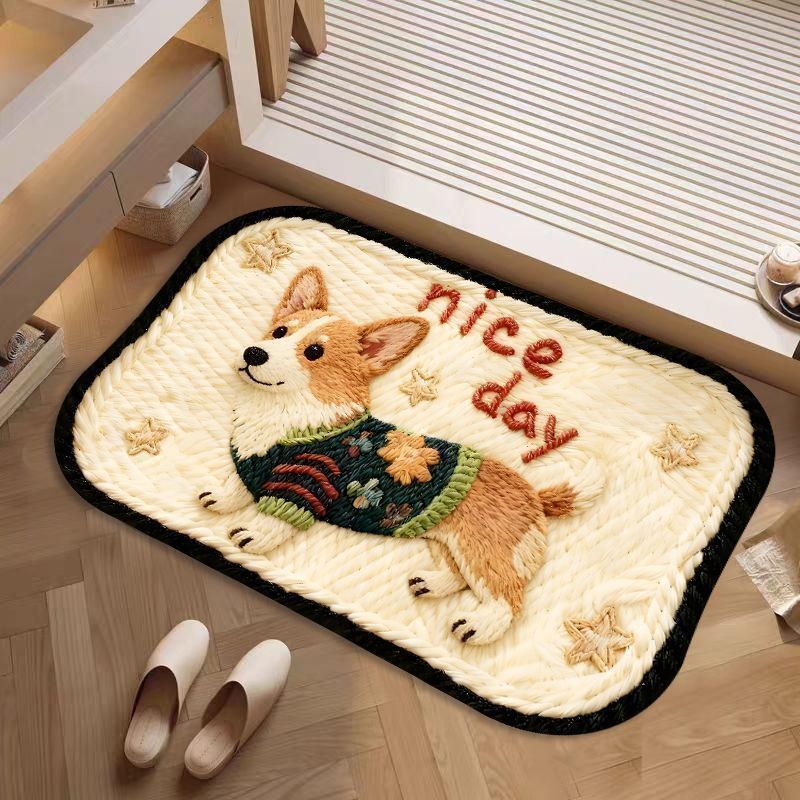 Schattig Corgi-Thema Pluche Vloerkleed