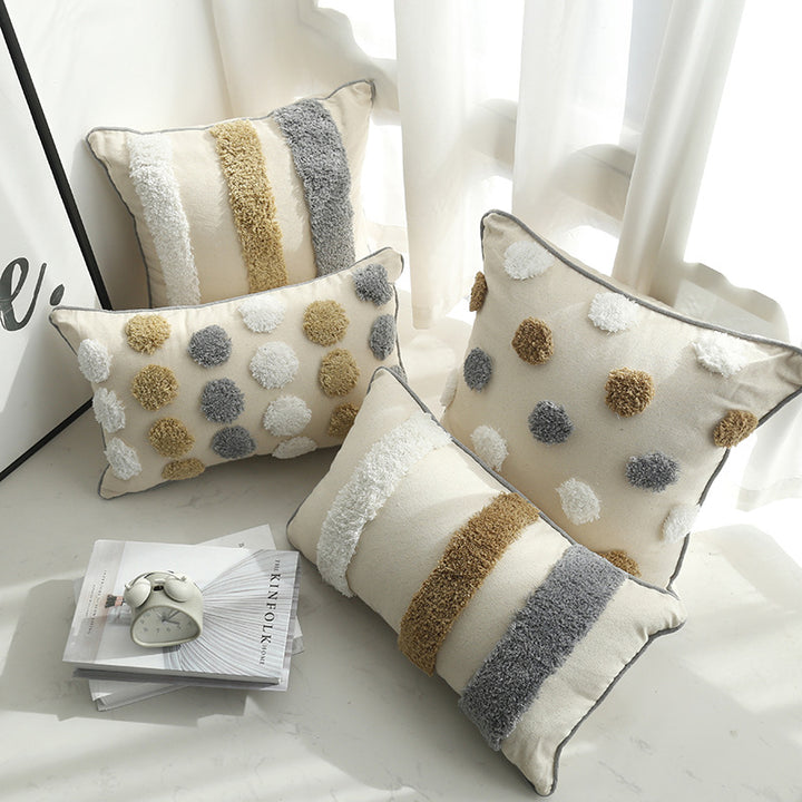Pluizige Textuur Stripe Kussen