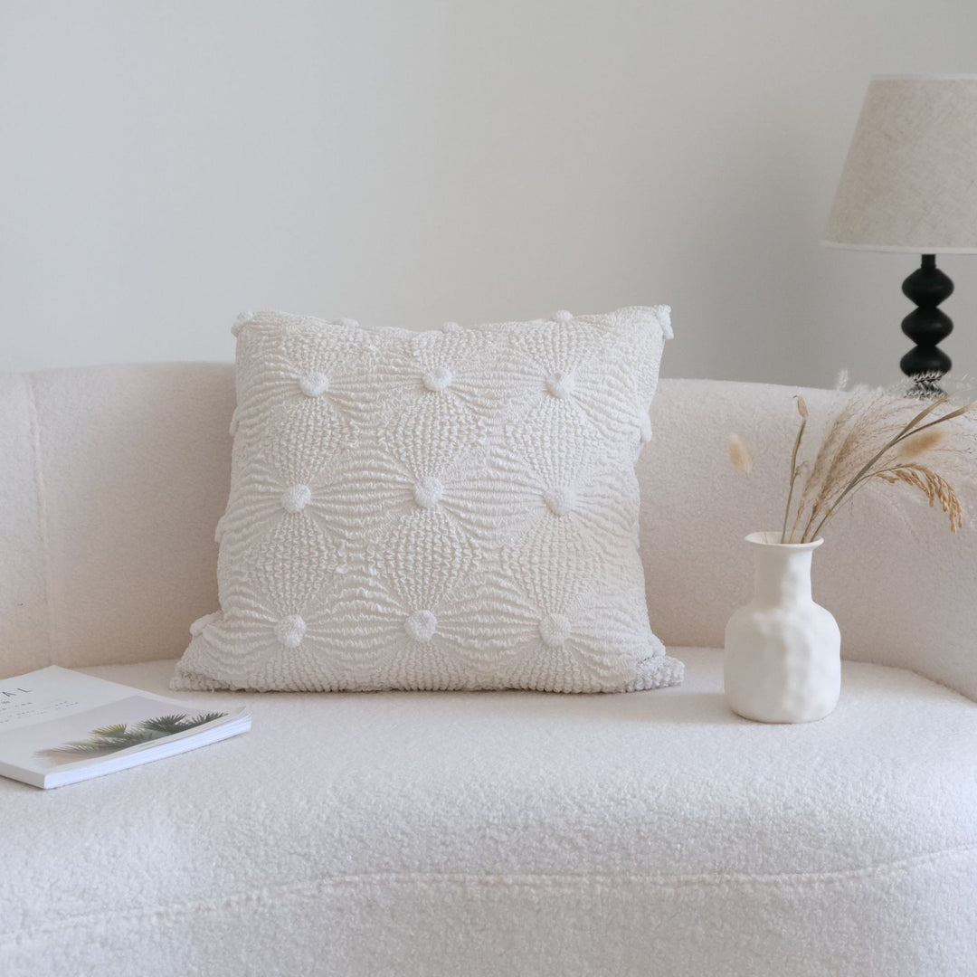 Gezellige Textuur Kussen voor Thuis Decor Weergave