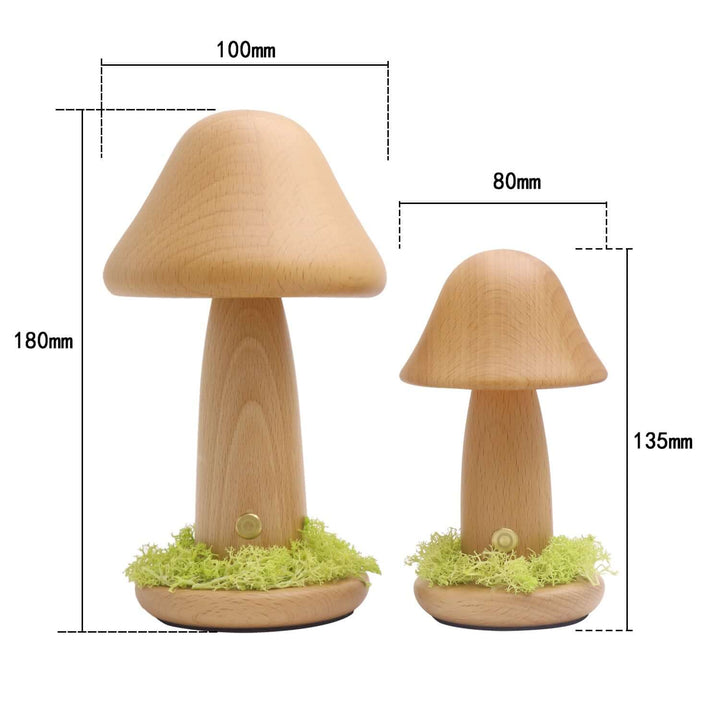 Verdrehte Paddenstoel Nacht Warm Licht Aanraak Slaapkamer Hoofdbord Nachtlampje Beukenhout LED USB Decoratieve Sfeerlampen Woondecoratie