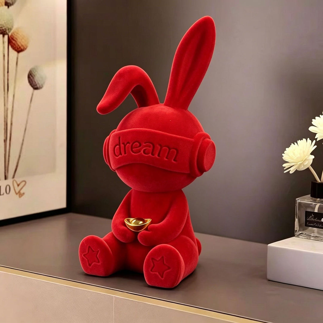 Decoratieve Pluche Konijn Beeldje voor Thuisdecoratie