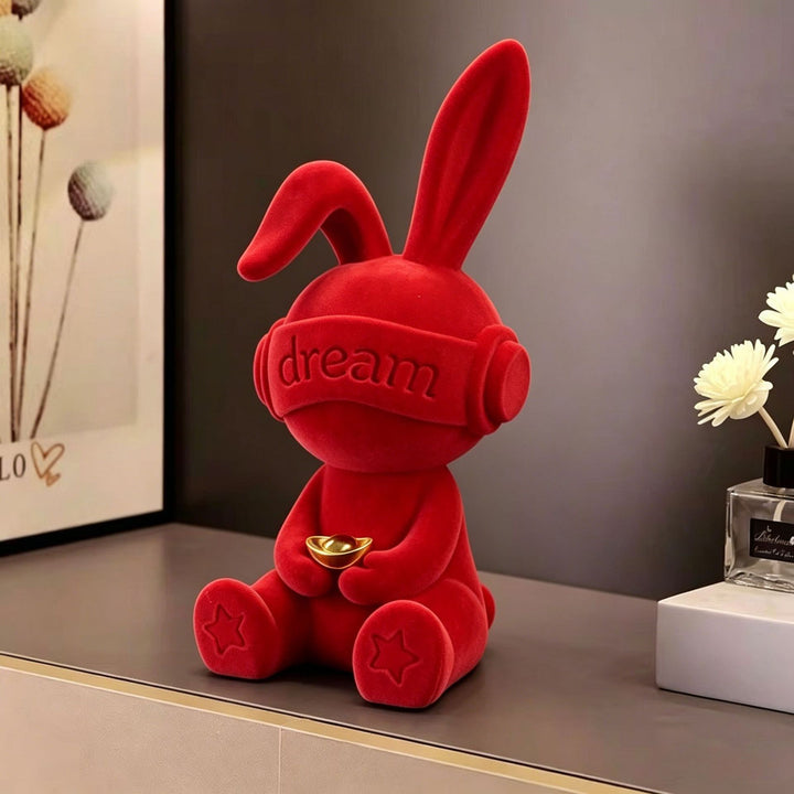 Decoratieve Pluche Konijn Beeldje voor Thuisdecoratie