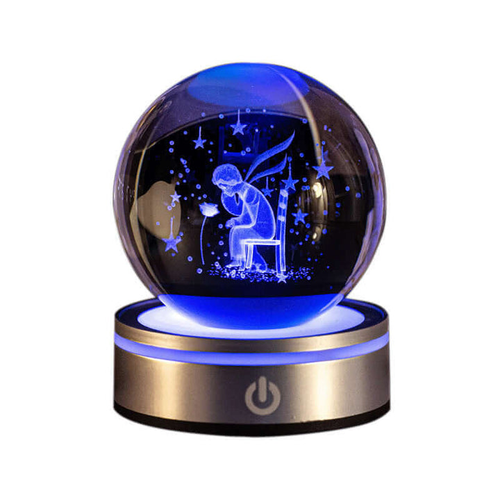 Kreative 3D Binnenhoutsnijwerk Luminous Crystal Ball Kleurrijke Verloop Kleine Nachtlamp Thuis Decoratie Cadeaukeuze