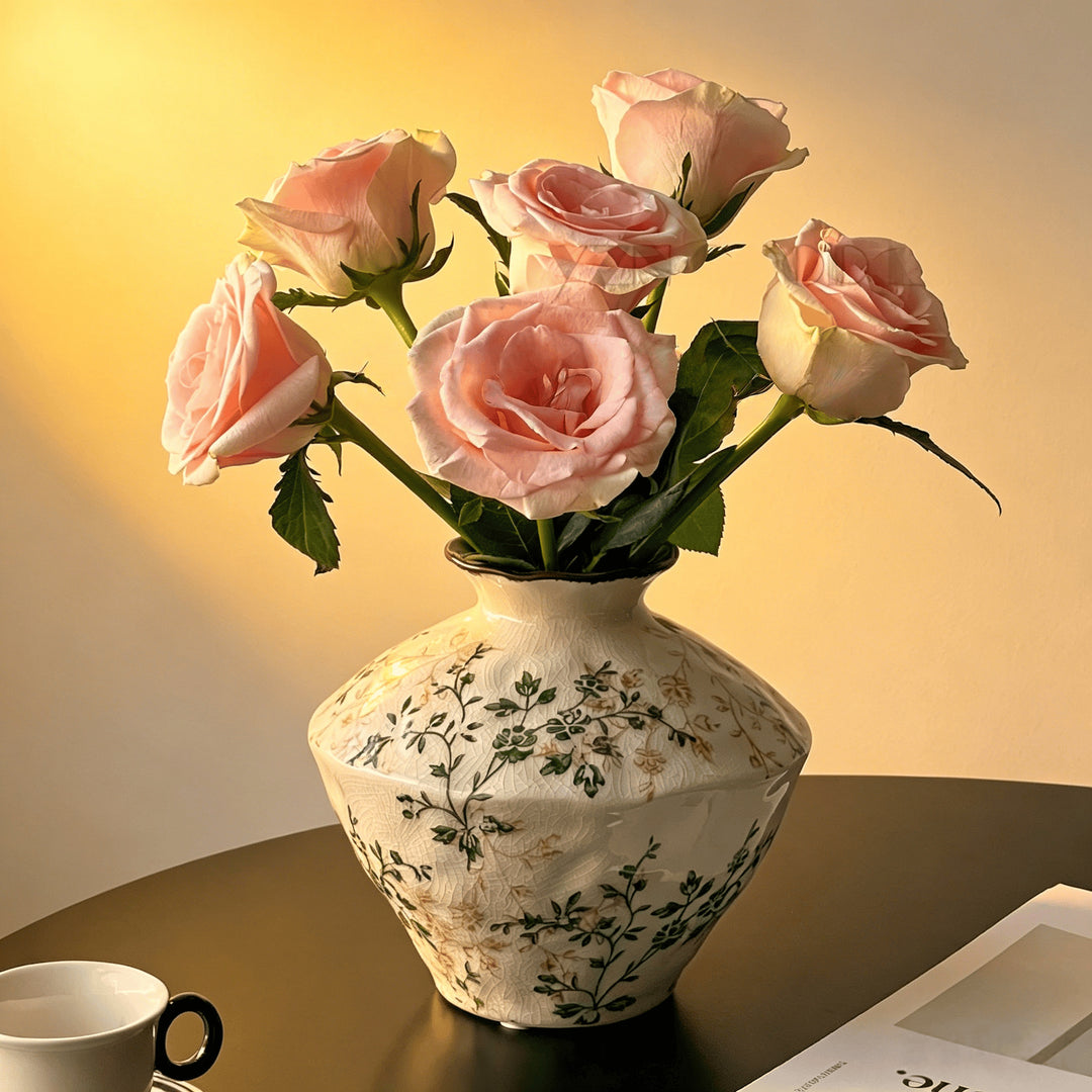 Bloemmotief Decoratieve Keramische Vaasje