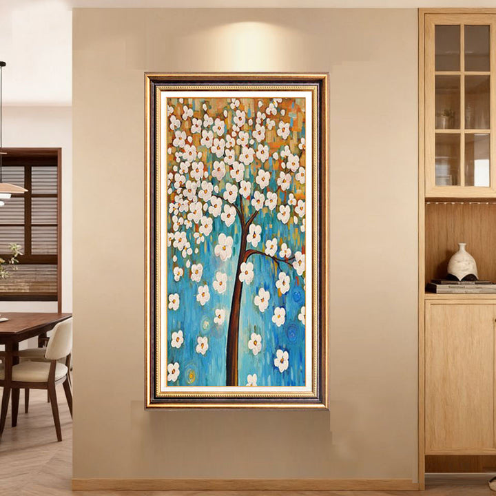 Elegante Bloemrijke Canvas Muurkunst