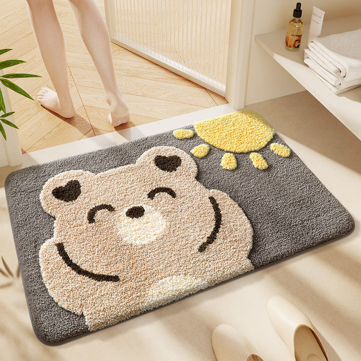 Speelse Puppy-Thema Plush Badmat