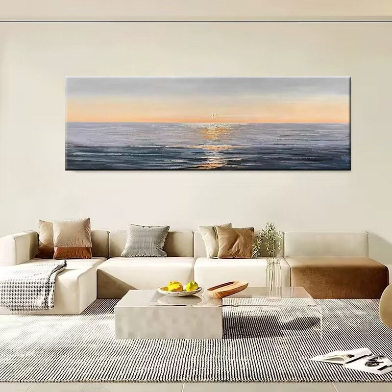 Groot Kust Zonsondergang Canvas Wandkunst