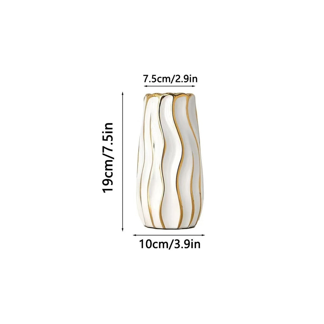 Elegante Golfpatroon Decoratieve Keramieken Vaasje