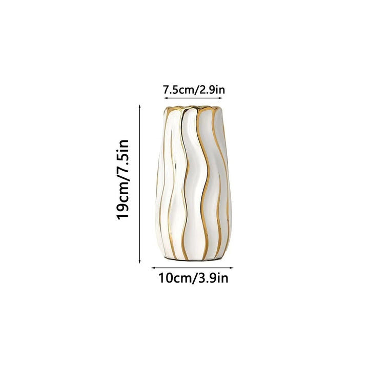 Elegante Golfpatroon Decoratieve Keramieken Vaasje